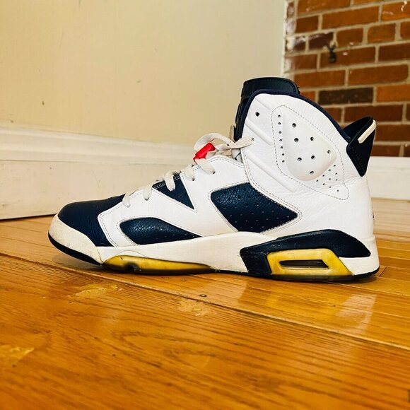 Jordan Retro 6 V1 Retro Olympic 2012 White Blue Size 13 Sneakers 38464-130 - Picture 9 of 13